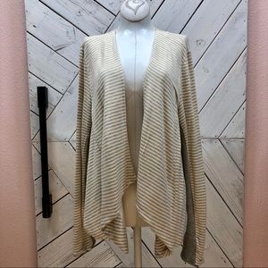 Anthro Dolan Cream Striped Cardigan Sweater